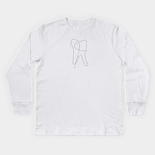 Tooth line art. Kids Long Sleeve T-Shirt